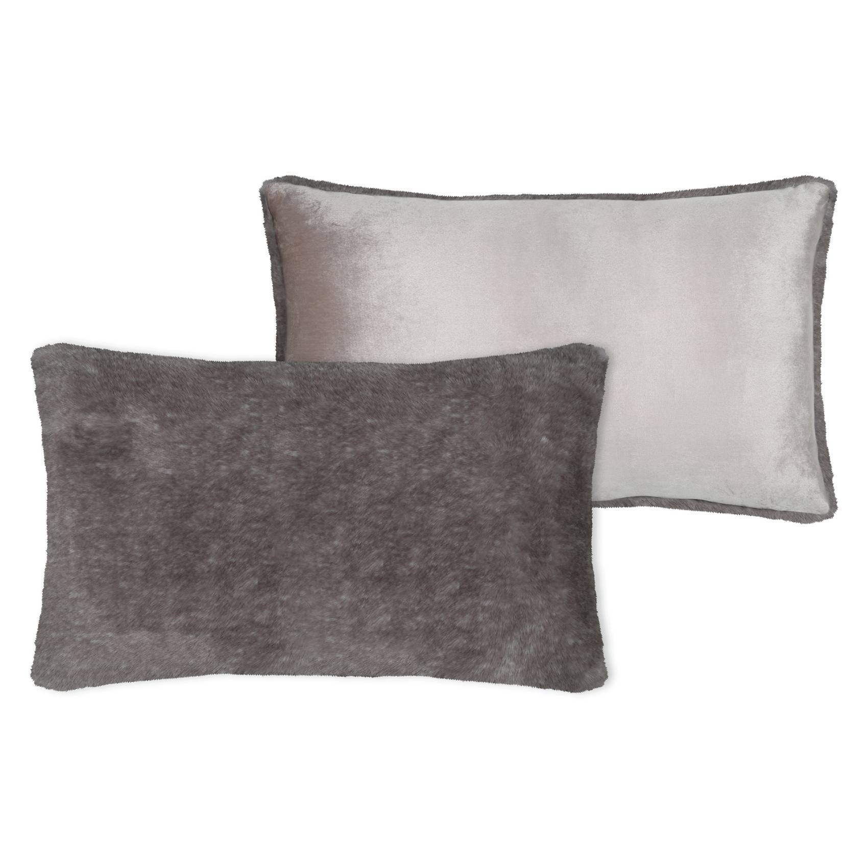 Lovely Casa - Coussin imitation fourrure ultra douce - LOVELY CASA - Polyester - Taupe - Image 3