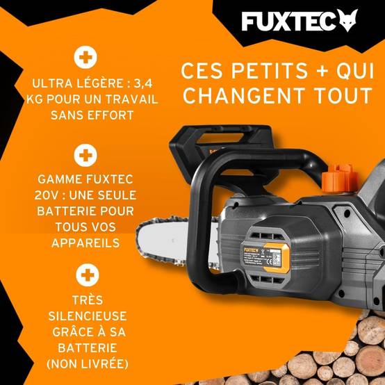 FUXTEC - Tronçonneuse batterie - FUXTEC FX-E1KS20 - 20V Guide 10 pouces - Sans batterie ni chargeur - Image 4