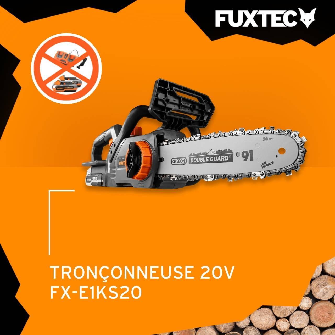FUXTEC - Tronçonneuse batterie - FUXTEC FX-E1KS20 - 20V Guide 10 pouces - Sans batterie ni chargeur - Image 2