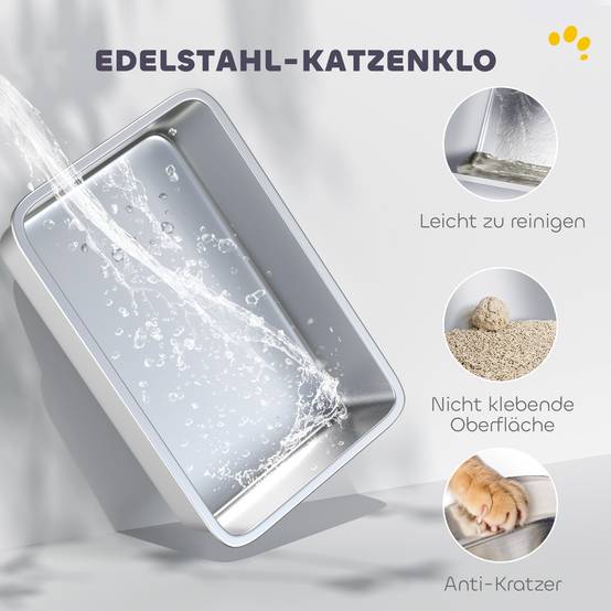 Maison de toilette acier plastique pour intérieur double entrée bac XL 60cm gris - ComfortXL Outdoor Living - Image 6