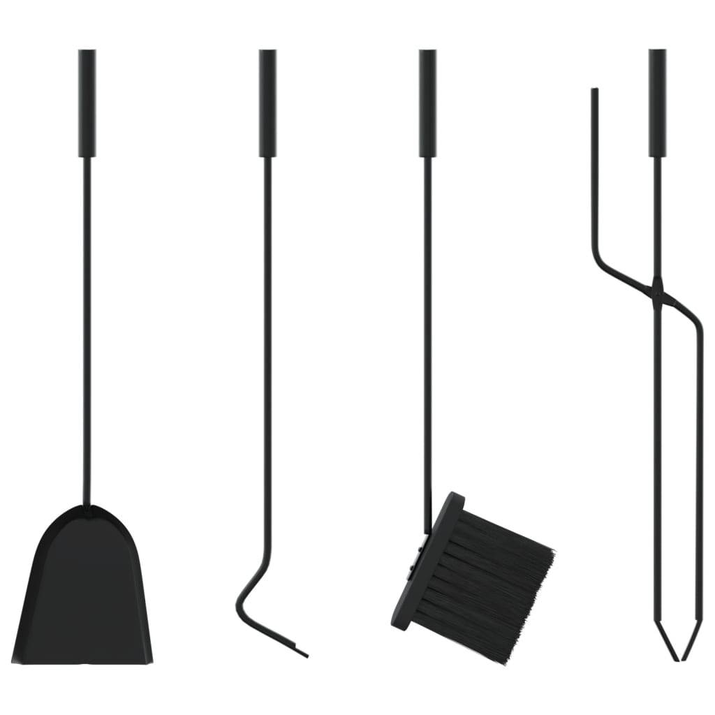 Set Serviteur de Cheminée Acier 5 Pièces pour Foyer Entretien du Feu 66 cm Noir - ComfortXL Outdoor Living - Image 9