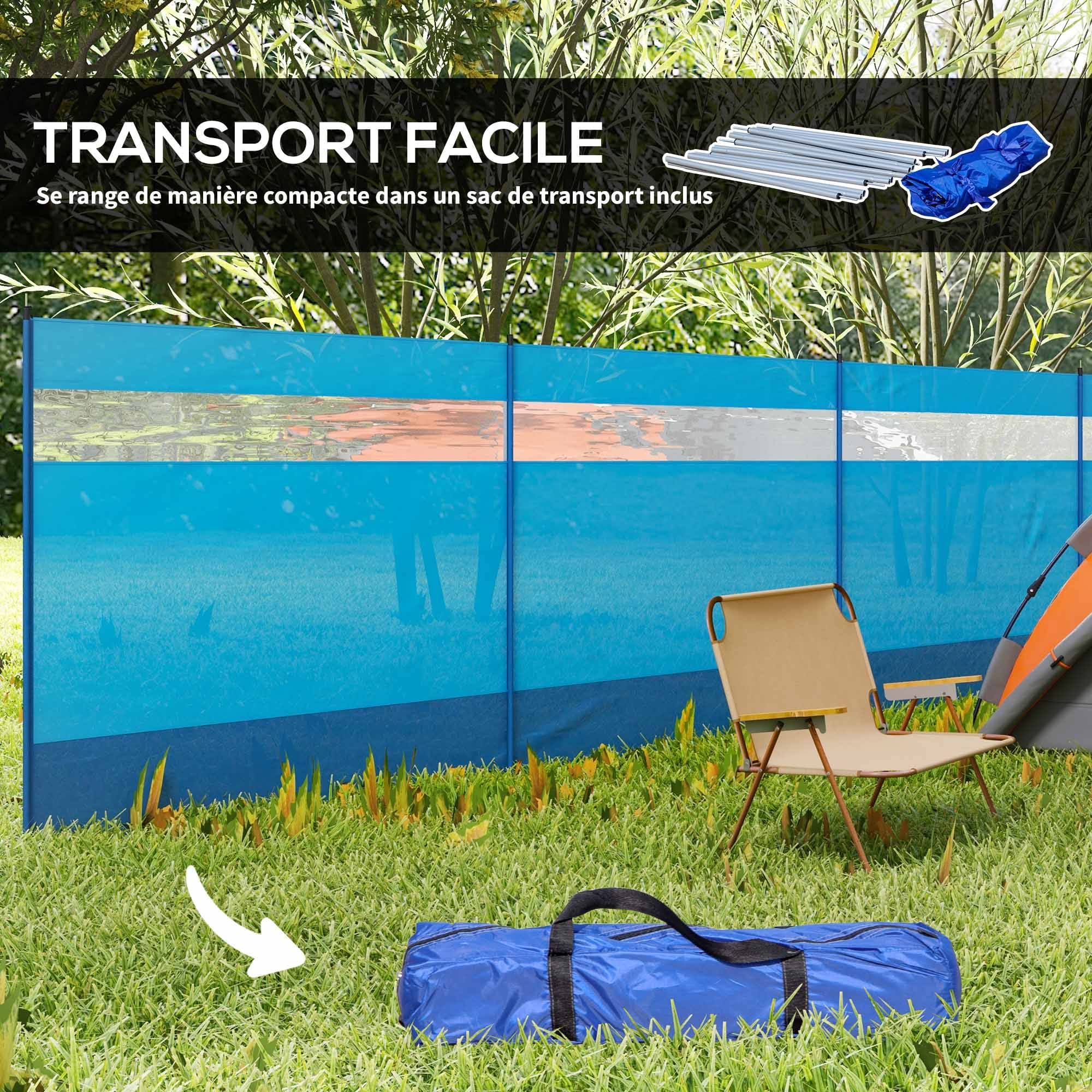 Paravent de camping polyester bleu 725 x 0.1 x 140 cm - PANGIVO - Image 9