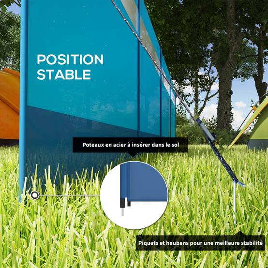 Paravent de camping polyester bleu 725 x 0.1 x 140 cm - PANGIVO - Image 7