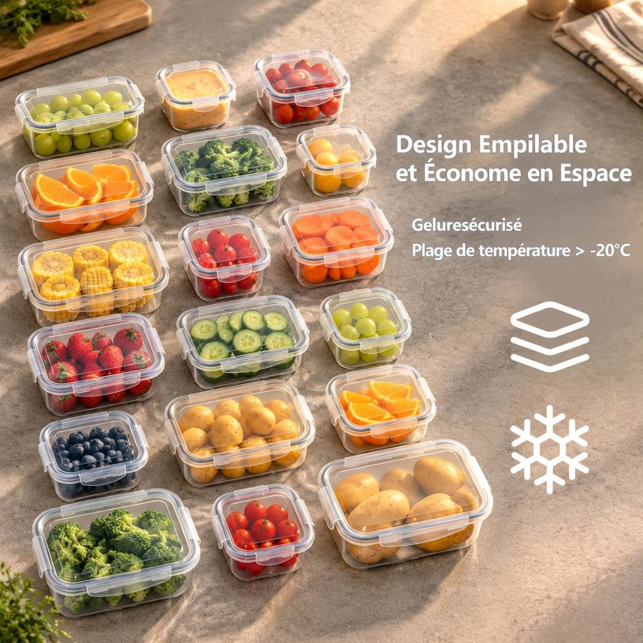 Boîtes de Conservation Alimentaire Hermétiques avec Couvercles Lot de 50 - Image 4
