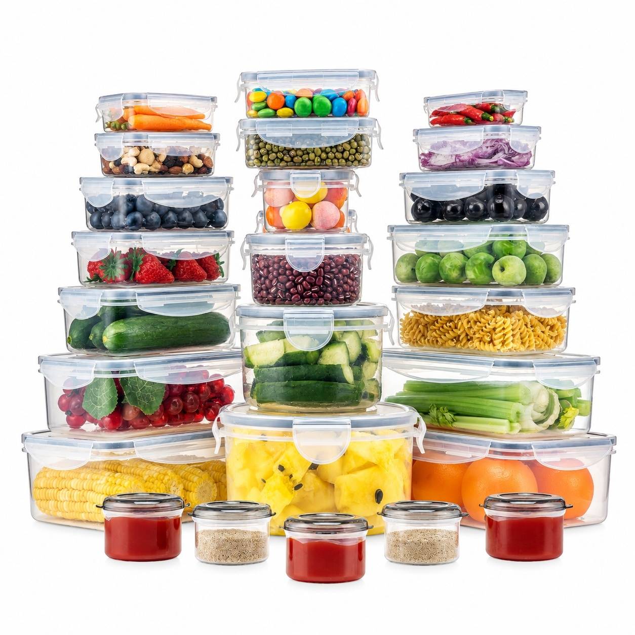 Boîtes de Conservation Alimentaire Hermétiques avec Couvercles Lot de 50 - Image 1