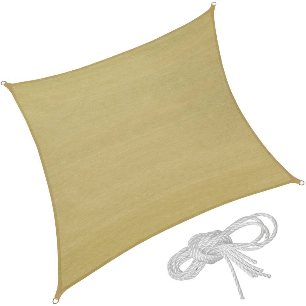 Helloshop26 - Voile d'ombrage taud de soleil 5 x 5 m mobilier de jardin beige - Image 1