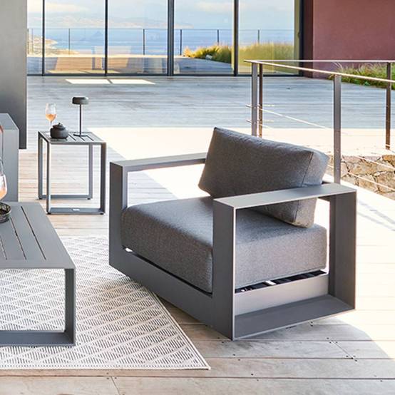 Hesperide - Fauteuil de salon de jardin rotatif ALLURE Gris / Graphite Hespéride - Image 1