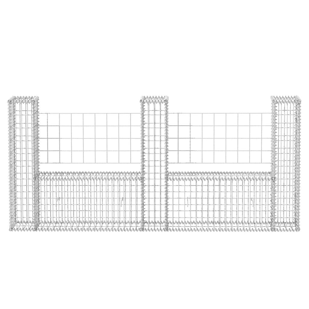 PANGIVO - Panier de gabion en forme de U Acier galvanisé Argenté 240 x 20 x 100 cm - PANGIVO - Image 4