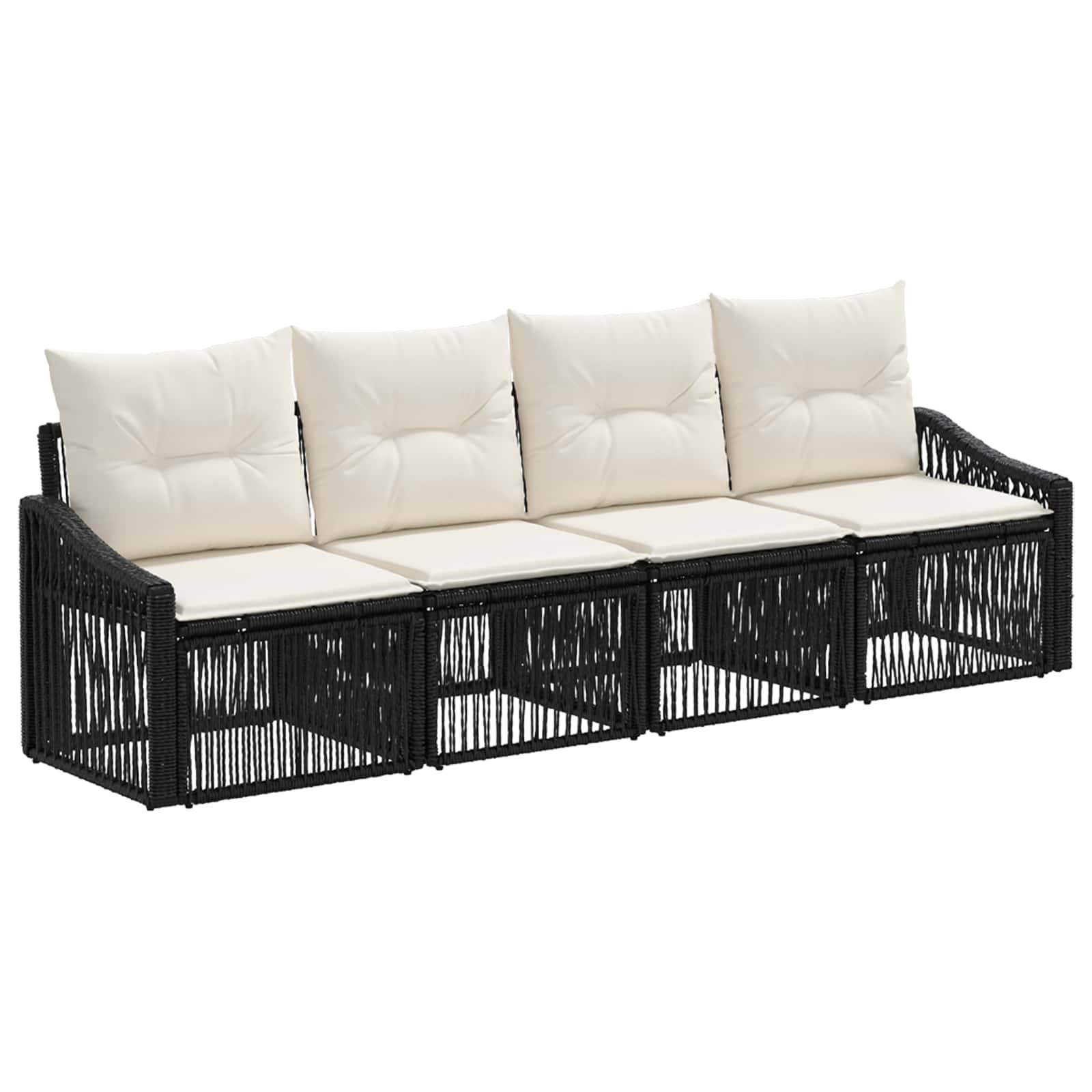 Vidaxl - Ensemble de canapé de jardin 4 pcs-Salons de jardin 4 place Noir polyrotin 178959 - Image 2