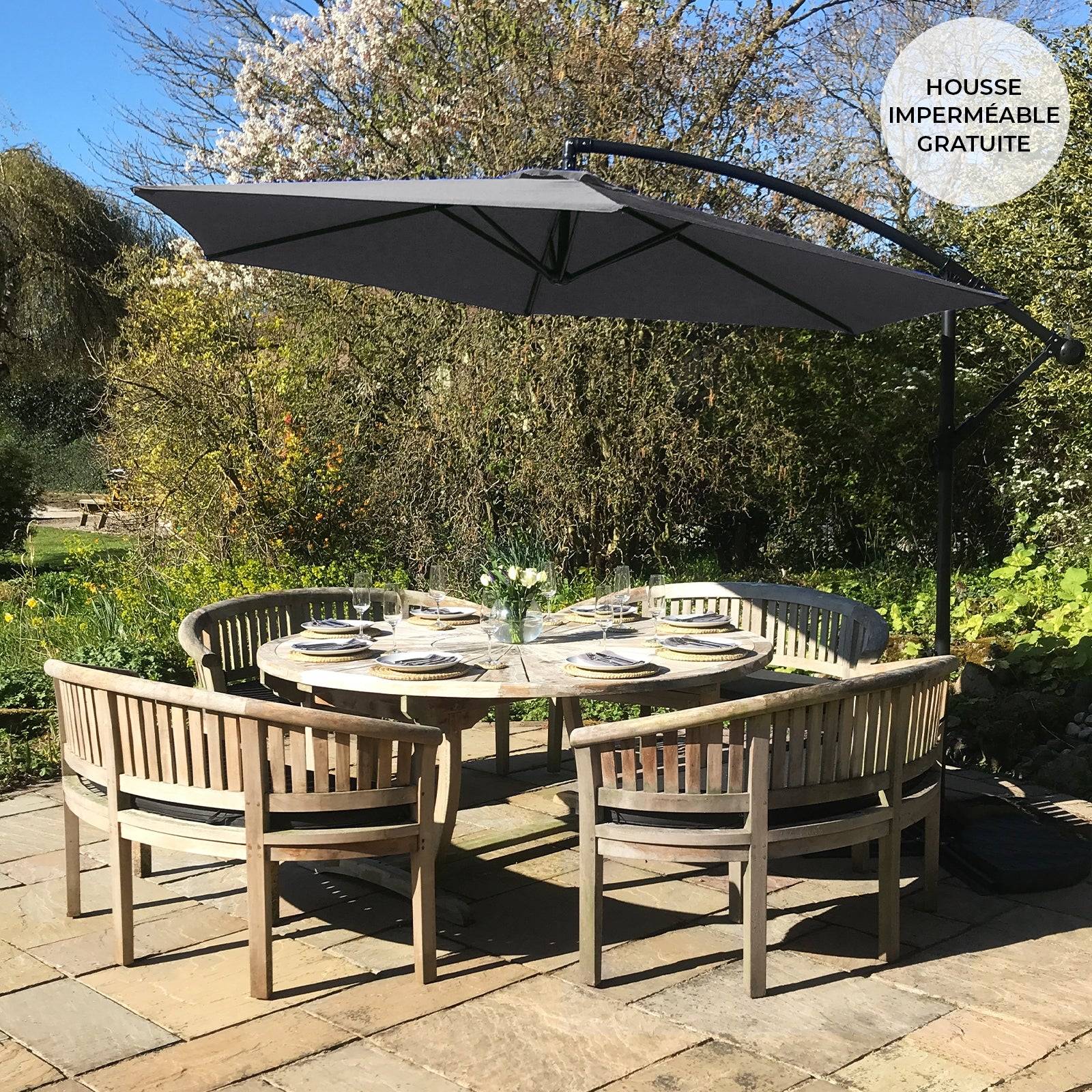 Monstershop - Parasol Cantilever Gris 3m x 3m x 2.5m - Image 2