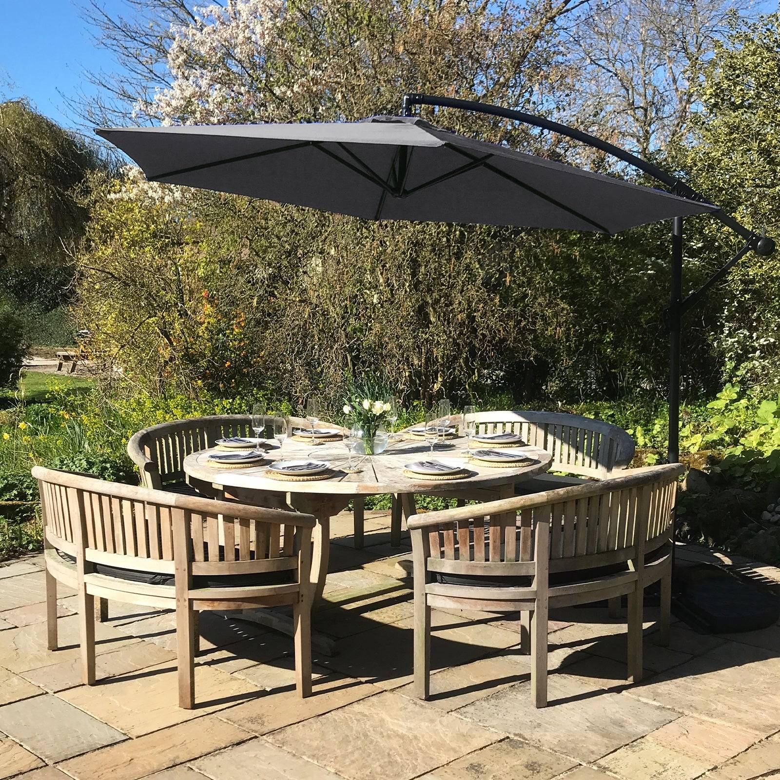 Monstershop - Parasol Cantilever Gris 3m x 3m x 2.5m - Image 1
