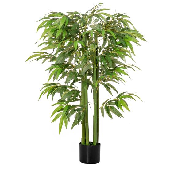 Plante artificielle bambou arbre artificiel 140 cm avec pot, fausse plante décoration d'intérieur - Image 1