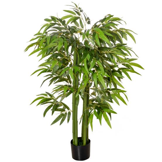 Plante artificielle bambou arbre artificiel 140 cm avec pot, fausse plante décoration d'intérieur - Image 2