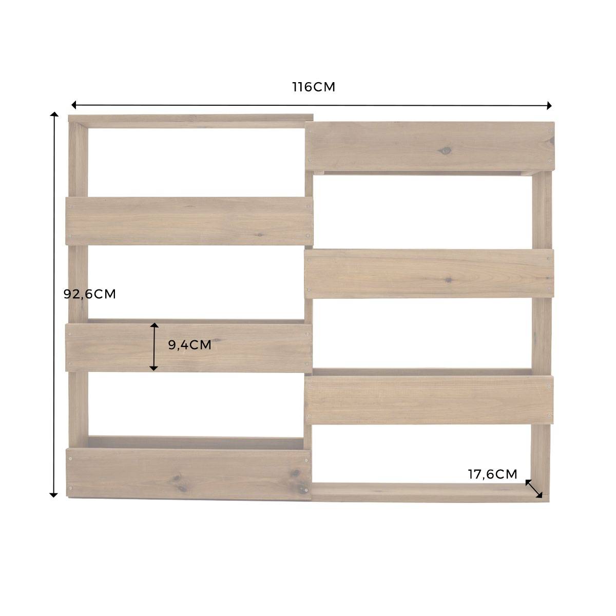 Etagère à plantes murale en bois 6 bacs - Cémonjardin - Image 4