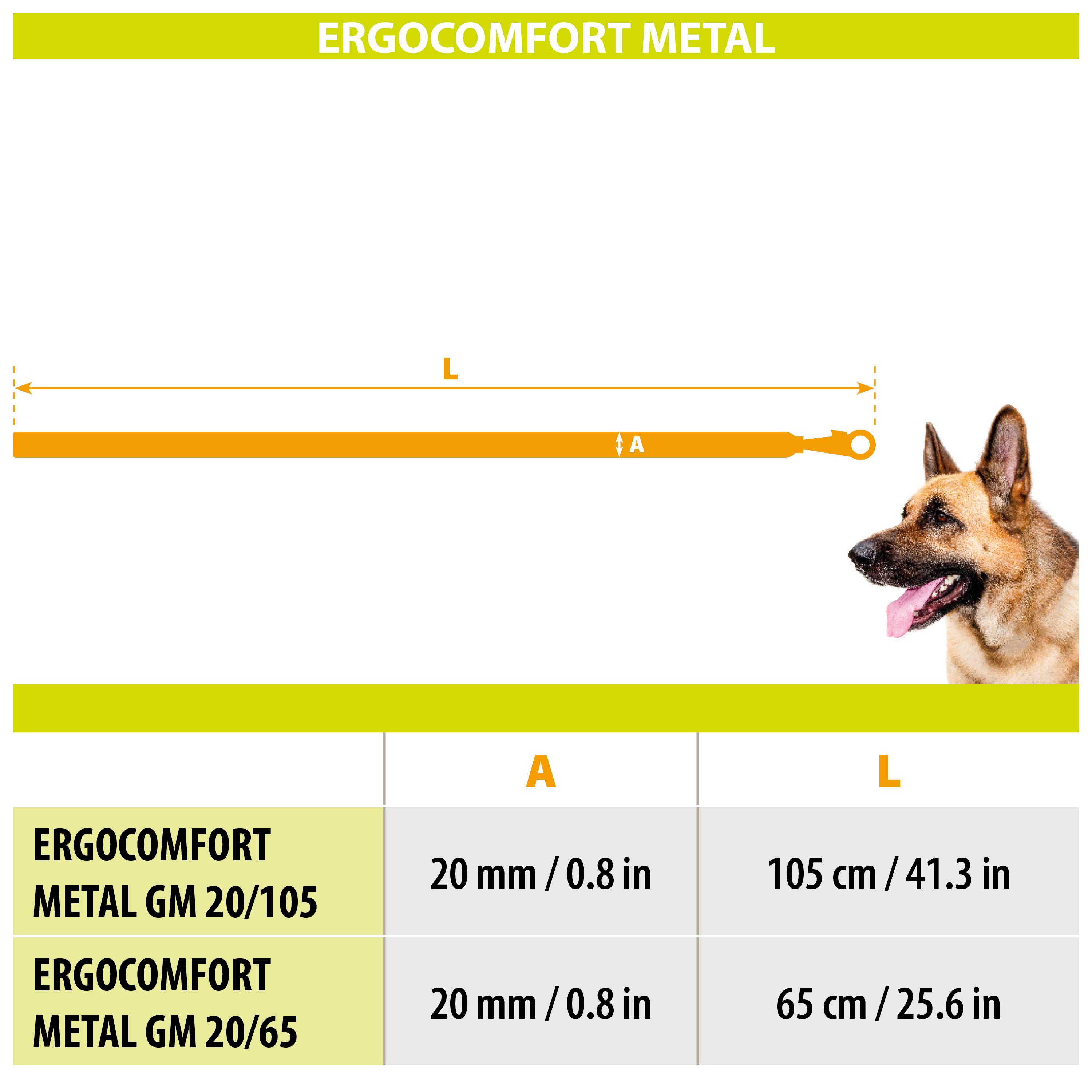 Ferplast - Laisse pour chien en métal anti-morsure Ferplast ERGOCOMFORT METAL, Poignée ergonomique, Rembourrage doux, Longueur 105 cm. - Image 2