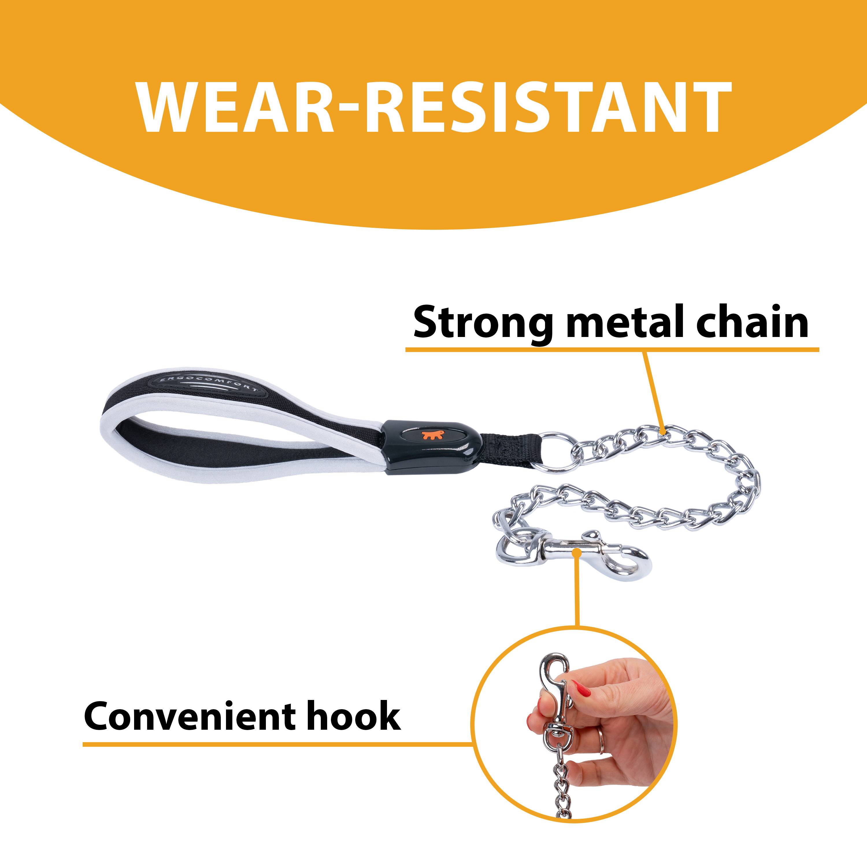 Ferplast - Laisse pour chien en métal anti-morsure Ferplast ERGOCOMFORT METAL, Poignée ergonomique, Rembourrage doux, Longueur 105 cm. - Image 6