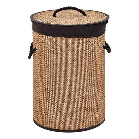 Panier à Linge en Bambou "Stemy" 48L Noir - Image 1