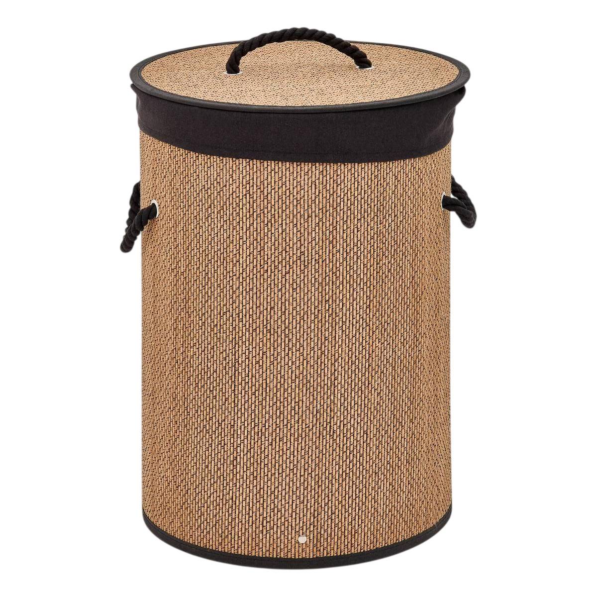 Panier à Linge en Bambou "Stemy" 48L Noir