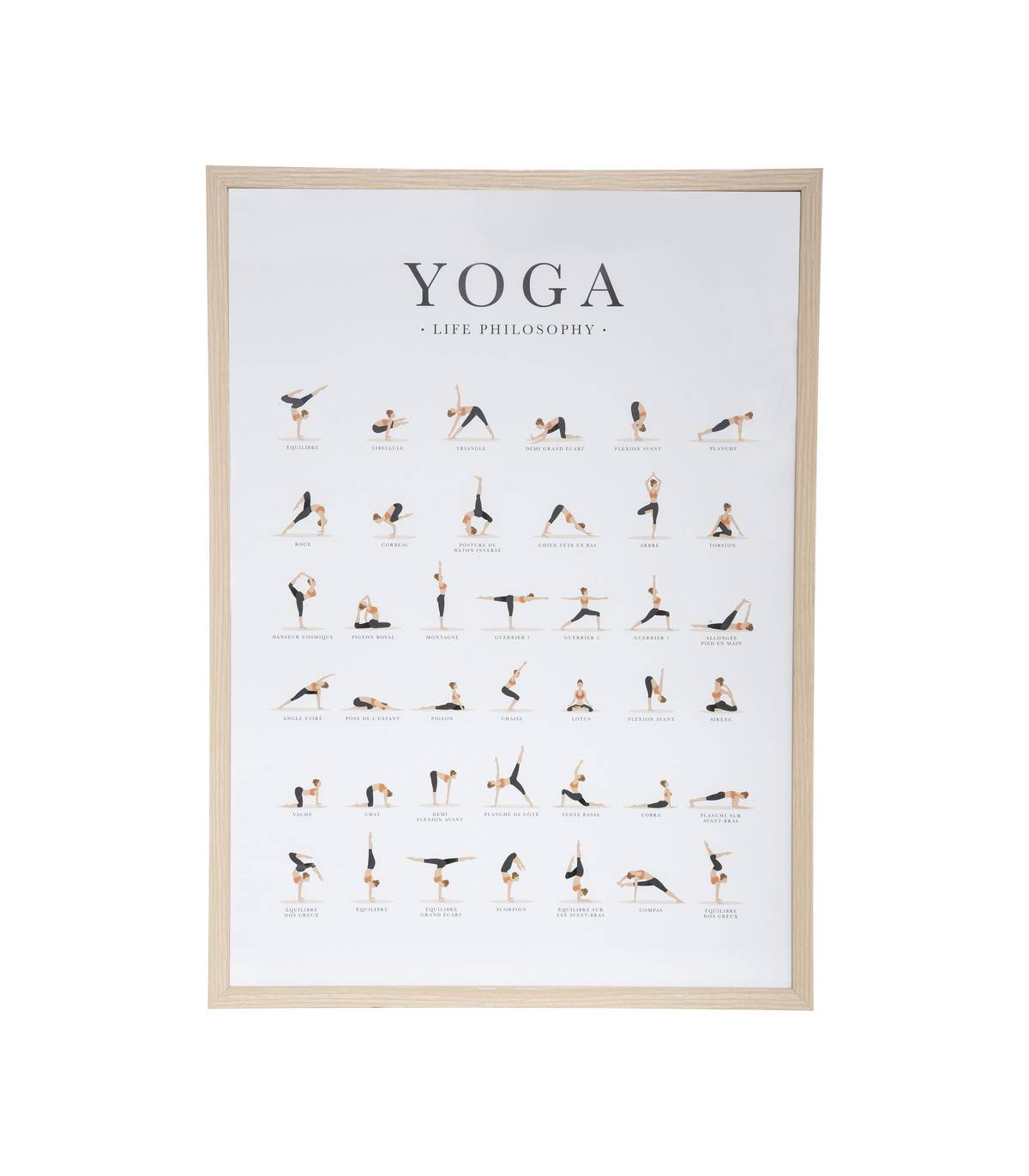 Affiche "Yoga" encadrée et sous-verre 52 x 72 cm - Image 1