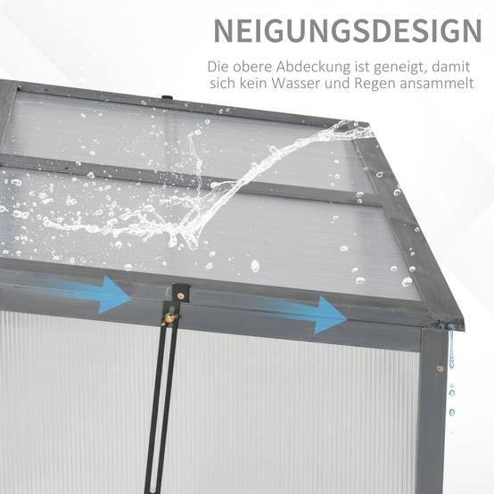 Mini serre bois terrasse protection hivernale 100x65x40cm gris - ComfortXL Outdoor Living - Image 8