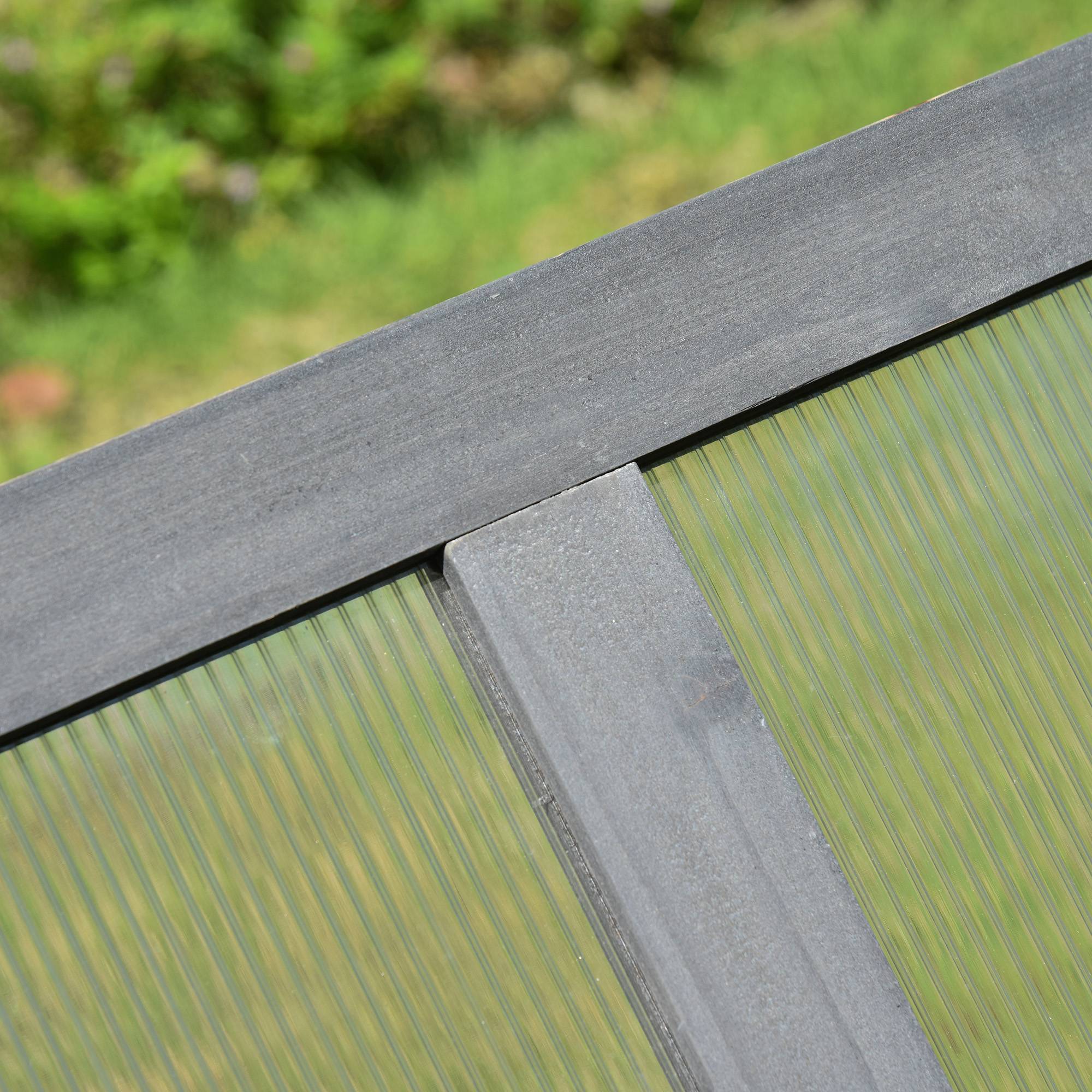 Mini serre bois terrasse protection hivernale 100x65x40cm gris - ComfortXL Outdoor Living - Image 9