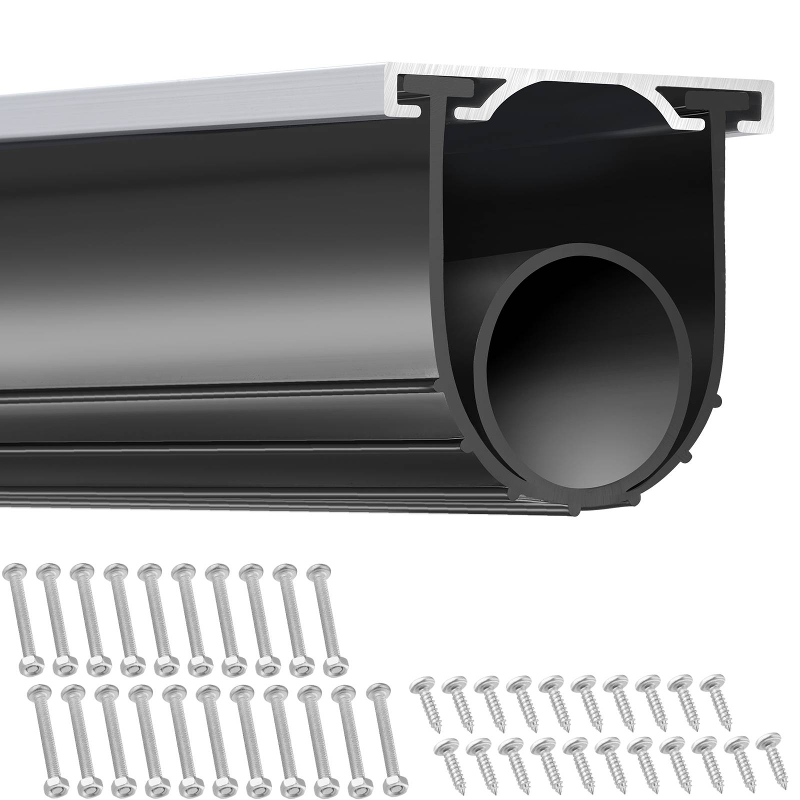 VEVOR Joint porte garage 4,8 m, caoutchouc, 10 cm largeur. Empêche vent, pluie. - Image 1