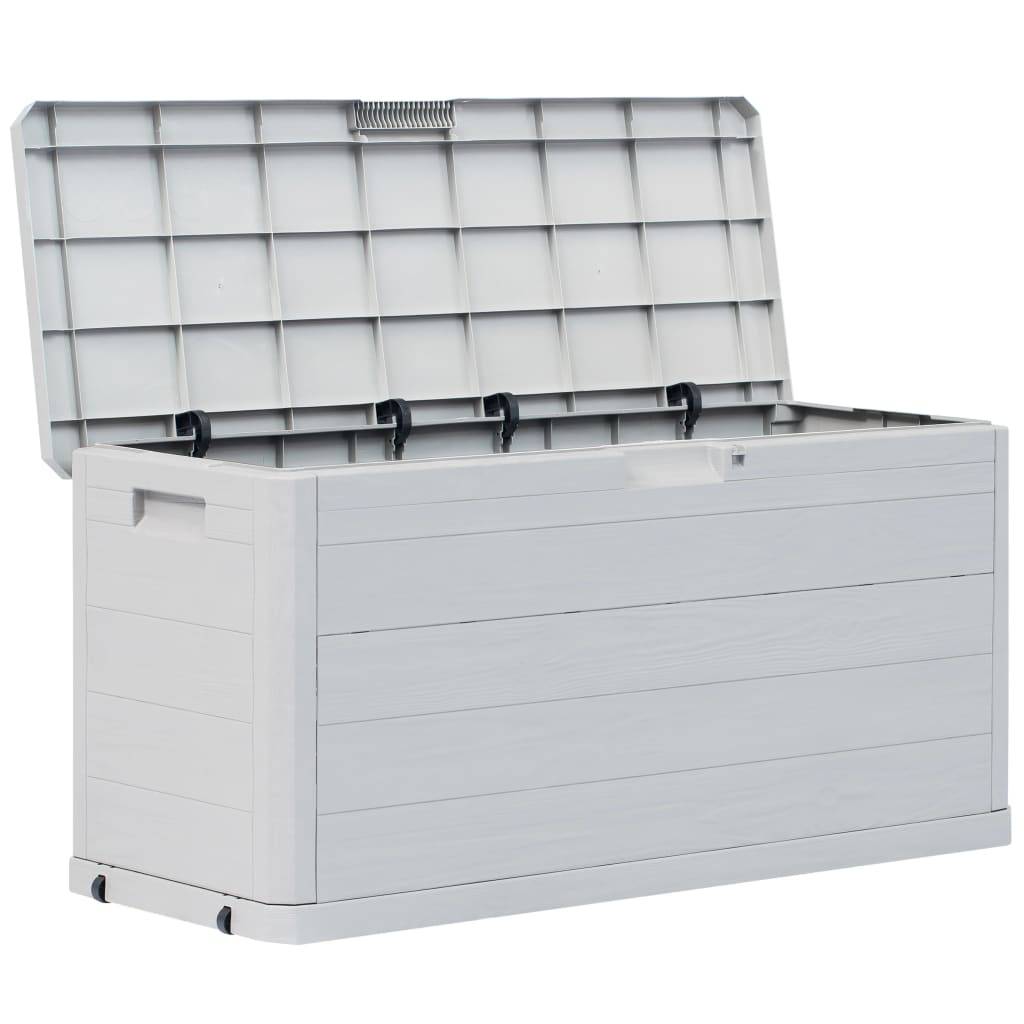 Coffre boîte meuble de jardin rangement 280 litres gris clair - Image 1