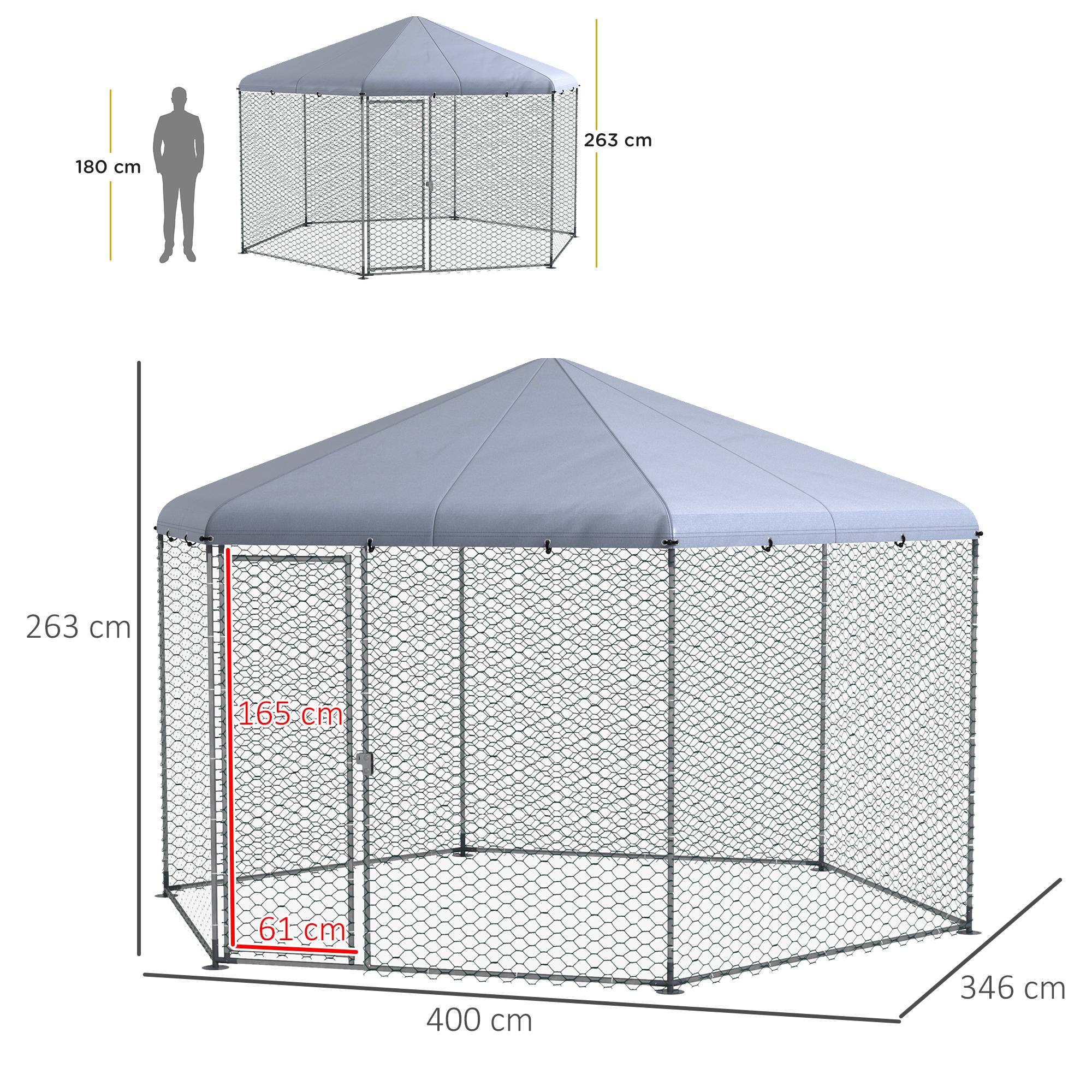 Enclos Poulailler Acier Galvanisé Extérieur 10-15 Poules Toit Bâche 10m² - ComfortXL Pet Living - Image 3