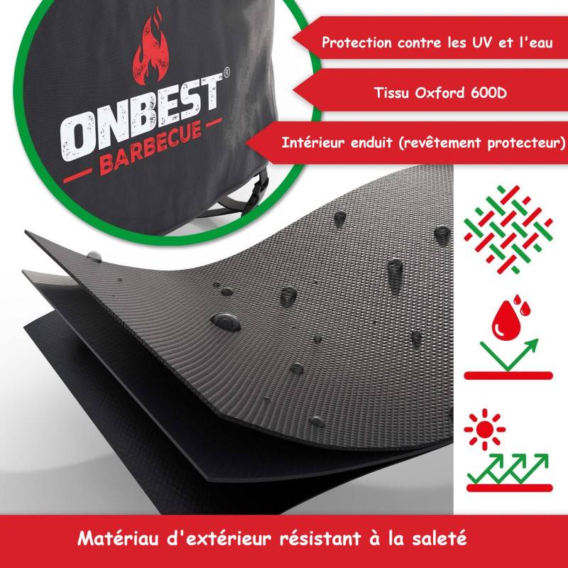 Housse de barbecue 135x70x110cm Imperméable extérieur Taille L - Image 4