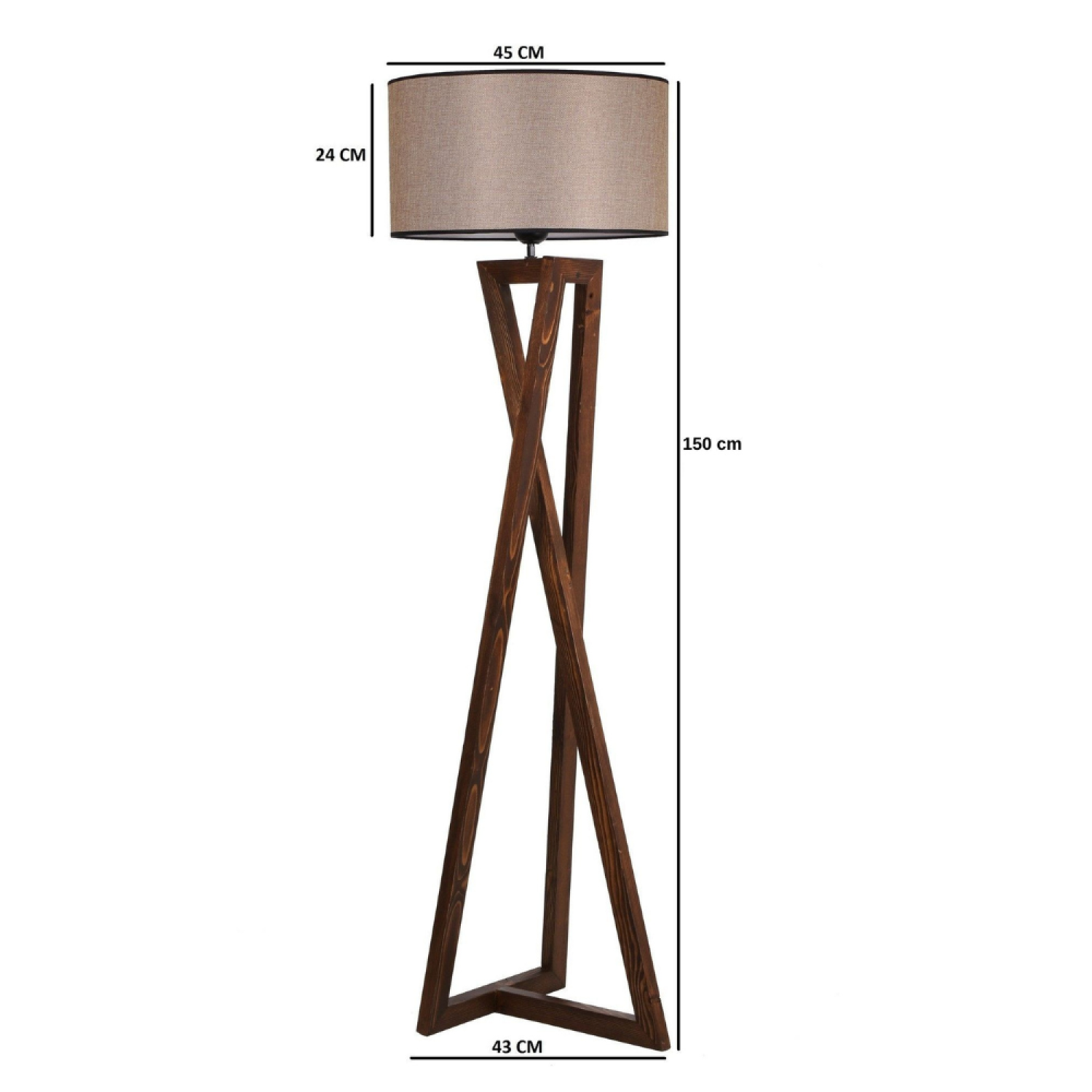 Concept Usine - Lampadaire design bois et tissu CHLOE - Image 4