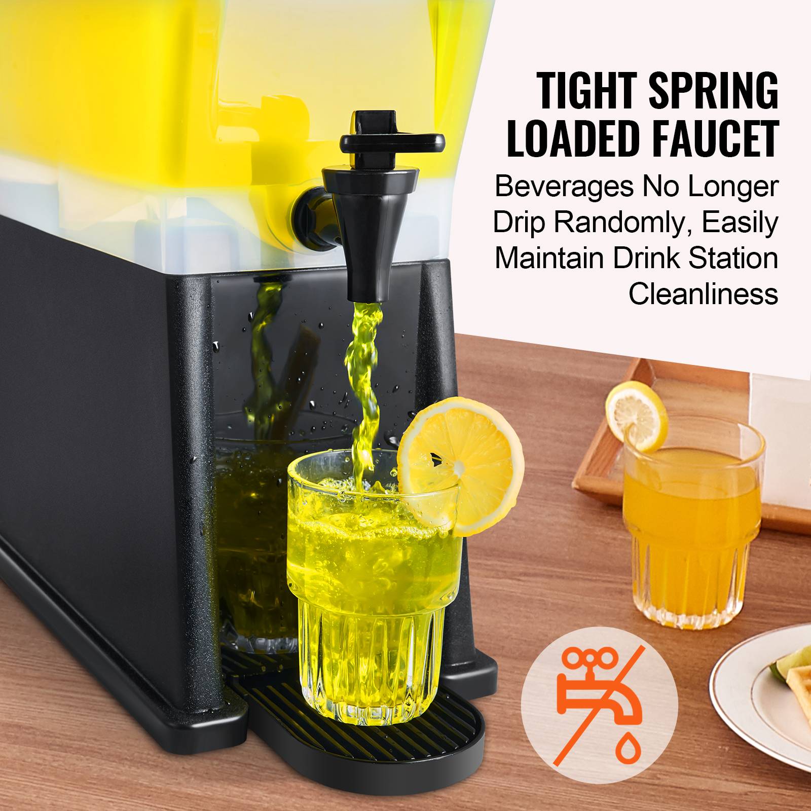VEVOR Distributeur boissons 11 L, plastique, robinet, couvercle. Jus, limonade. - Image 3