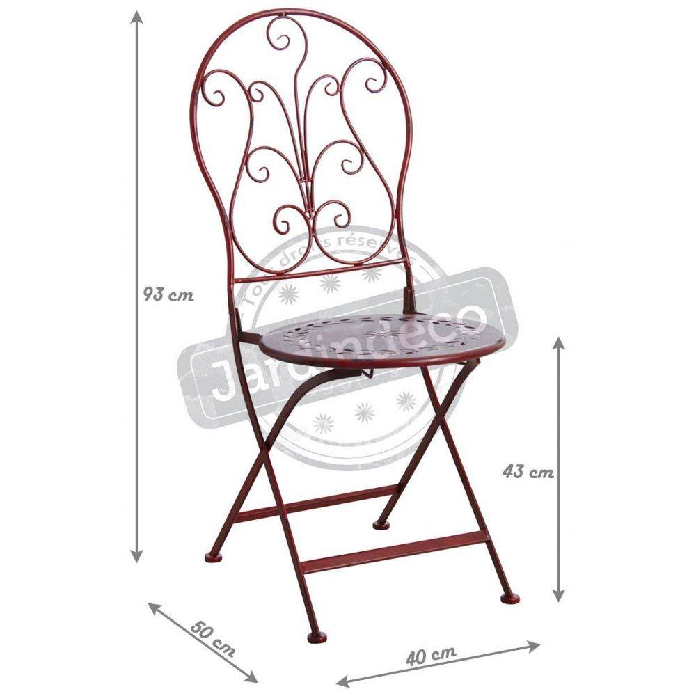 Aubry Gaspard - Chaise de terrasse pliante en métal - Image 2