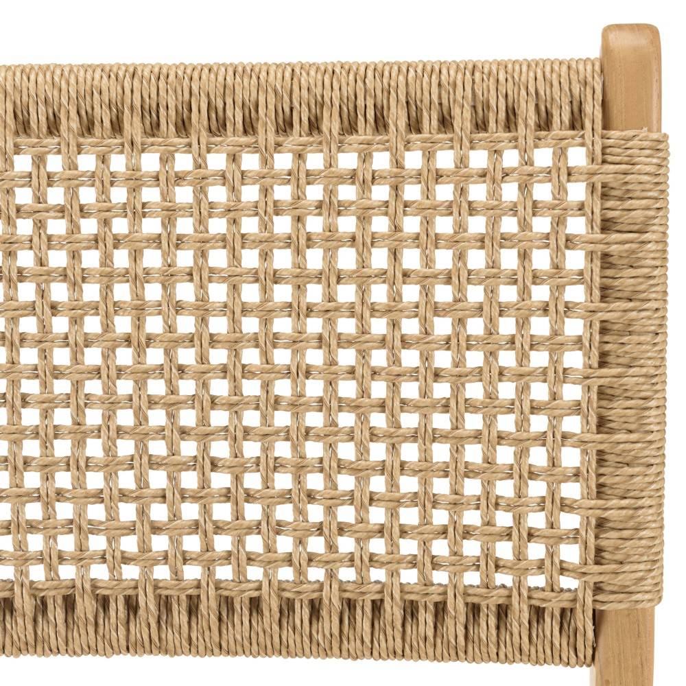 Macabane - VALERIA - Lot de 2 chaises jardin en bois de teck naturel rotin beige - Image 5