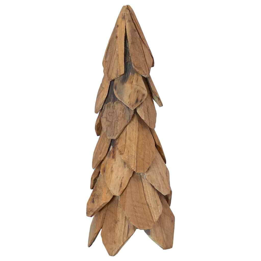 Petit sapin de Noël en bois de teck décoration moderne pour salon 50 cm – ComfortXL Outdoor Living - Image 4