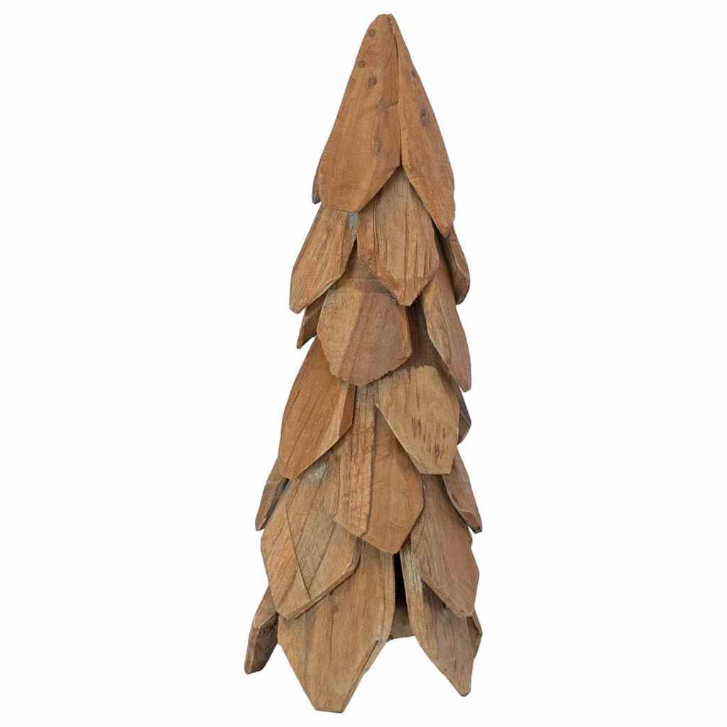 Petit sapin de Noël en bois de teck décoration moderne pour salon 50 cm – ComfortXL Outdoor Living - Image 5