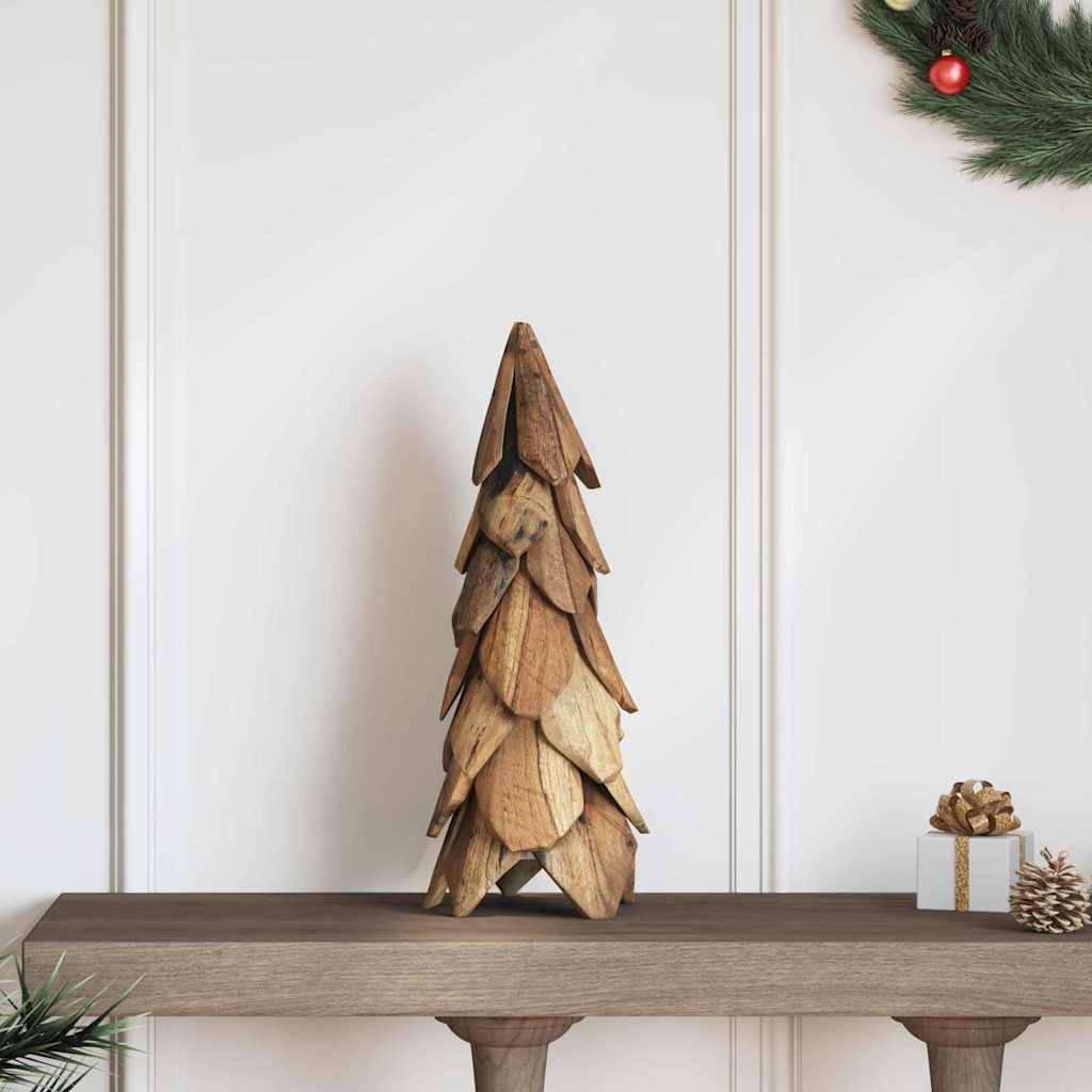 Petit sapin de Noël en bois de teck décoration moderne pour salon 50 cm – ComfortXL Outdoor Living - Image 1