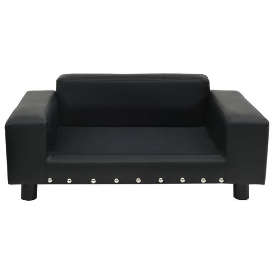 Canapé pour chien similicuir et peluche noir 81 x 43 x 31 cm - PANGIVO - Image 2