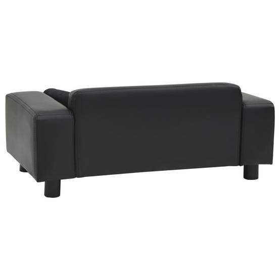 Canapé pour chien similicuir et peluche noir 81 x 43 x 31 cm - PANGIVO - Image 4