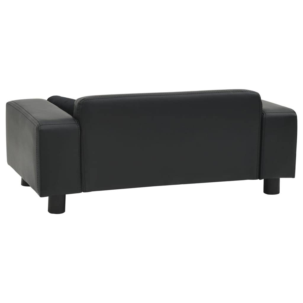 Canapé pour chien similicuir et peluche noir 81 x 43 x 31 cm - PANGIVO - Image 4