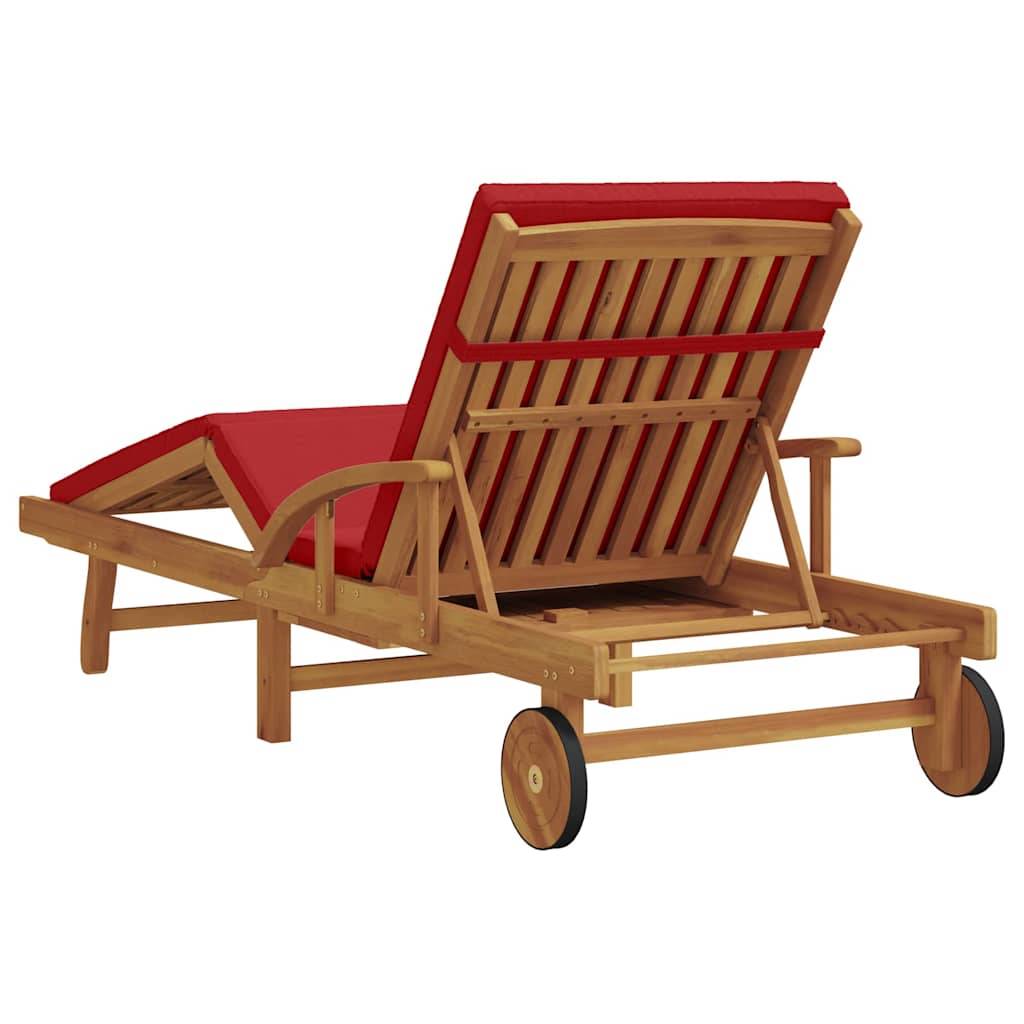 PANGIVO - Transat bois d'acacia massif rouge 200 x 67 x 84 cm - PANGIVO - Image 6