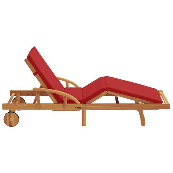 PANGIVO - Transat bois d'acacia massif rouge 200 x 67 x 84 cm - PANGIVO - Image 5