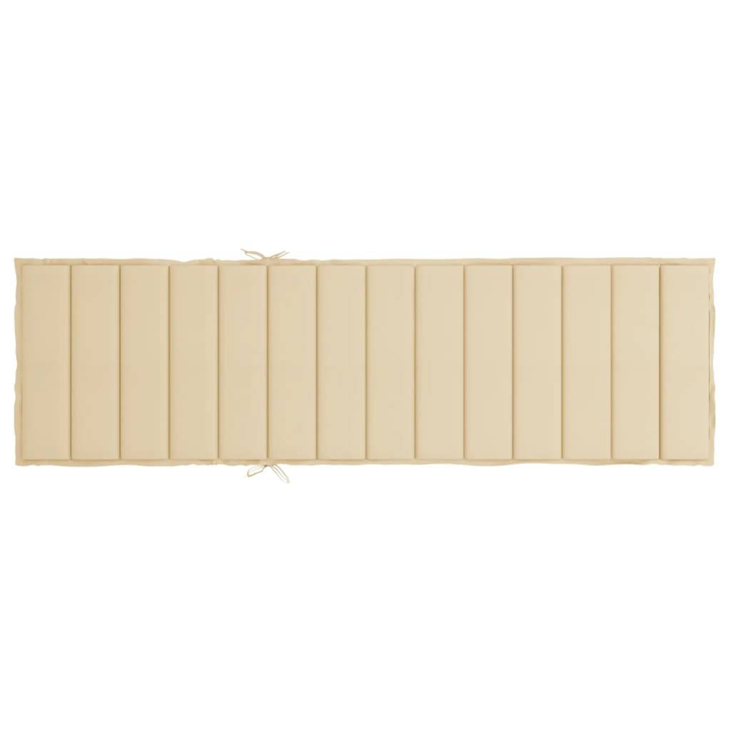 Coussin Bain de soleil | Coussin de chaise longue beige 200x70x3 cm tissu oxford Maison Chic - Image 5
