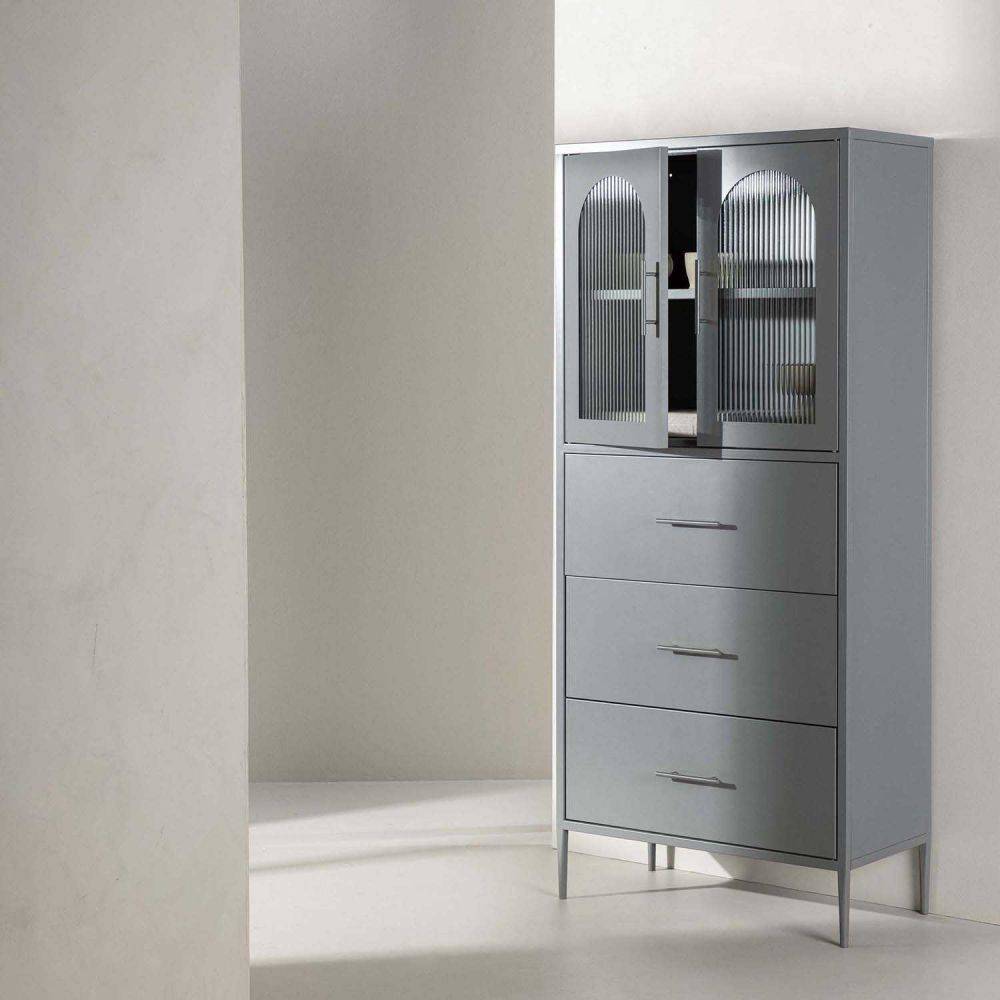 Venture Home - Buffet haut 2 portes et 3 tiroirs La Paz Gris clair - Image 2