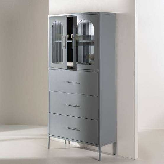 Venture Home - Buffet haut 2 portes et 3 tiroirs La Paz Gris clair - Image 7