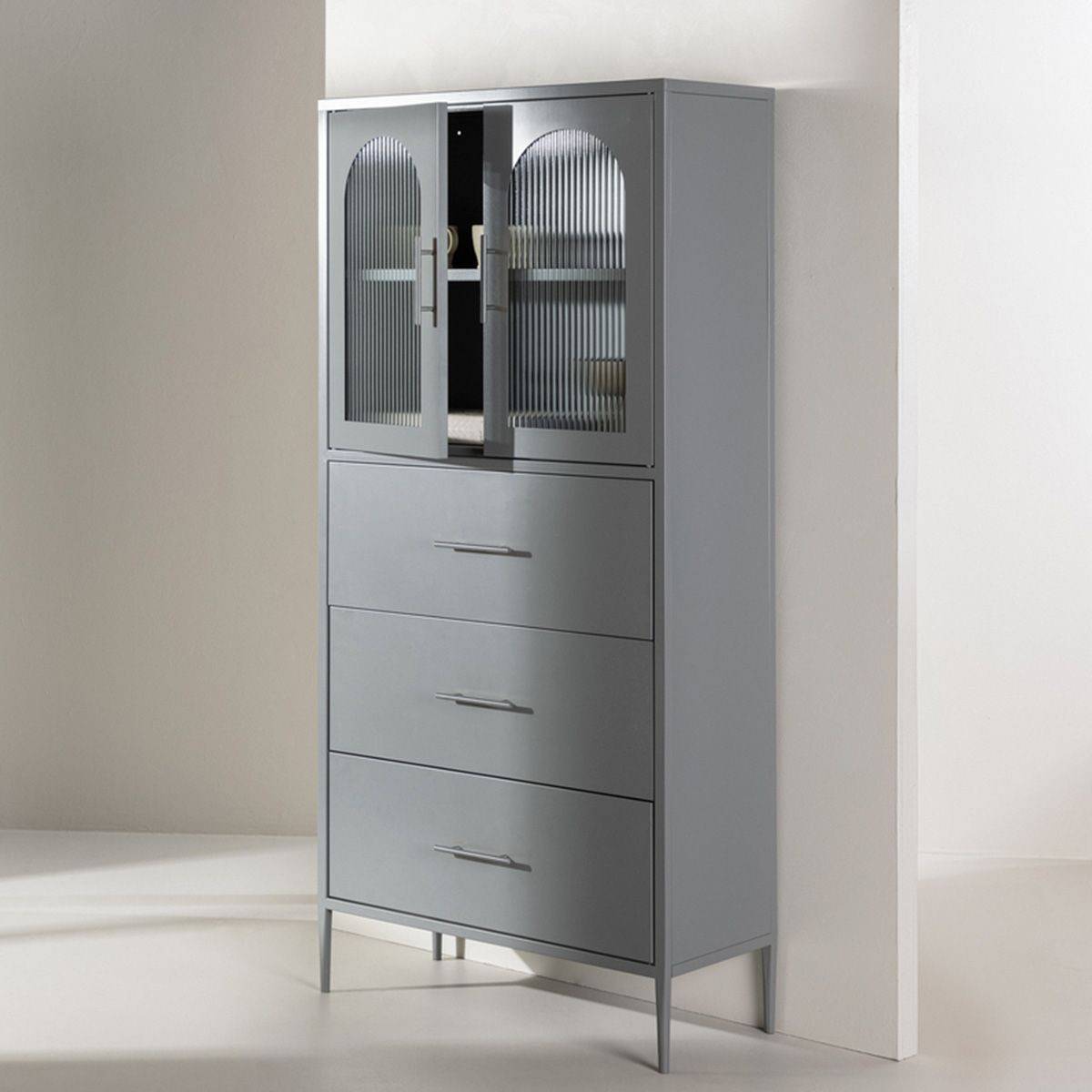 Venture Home - Buffet haut 2 portes et 3 tiroirs La Paz Gris clair - Image 7