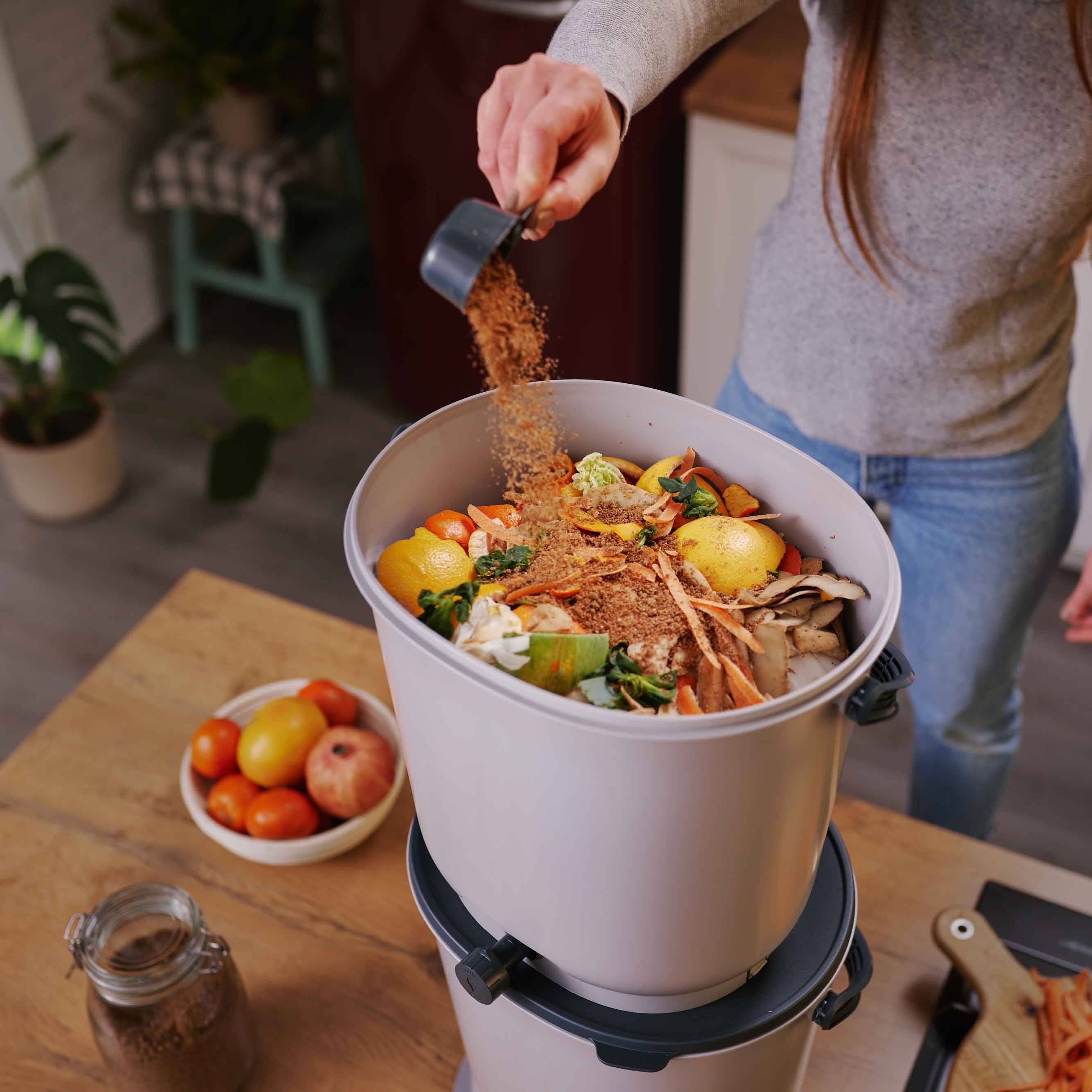Lot 2 Composteurs Bokashi en Plastique recyclé, gris, 15,3l - Image 4