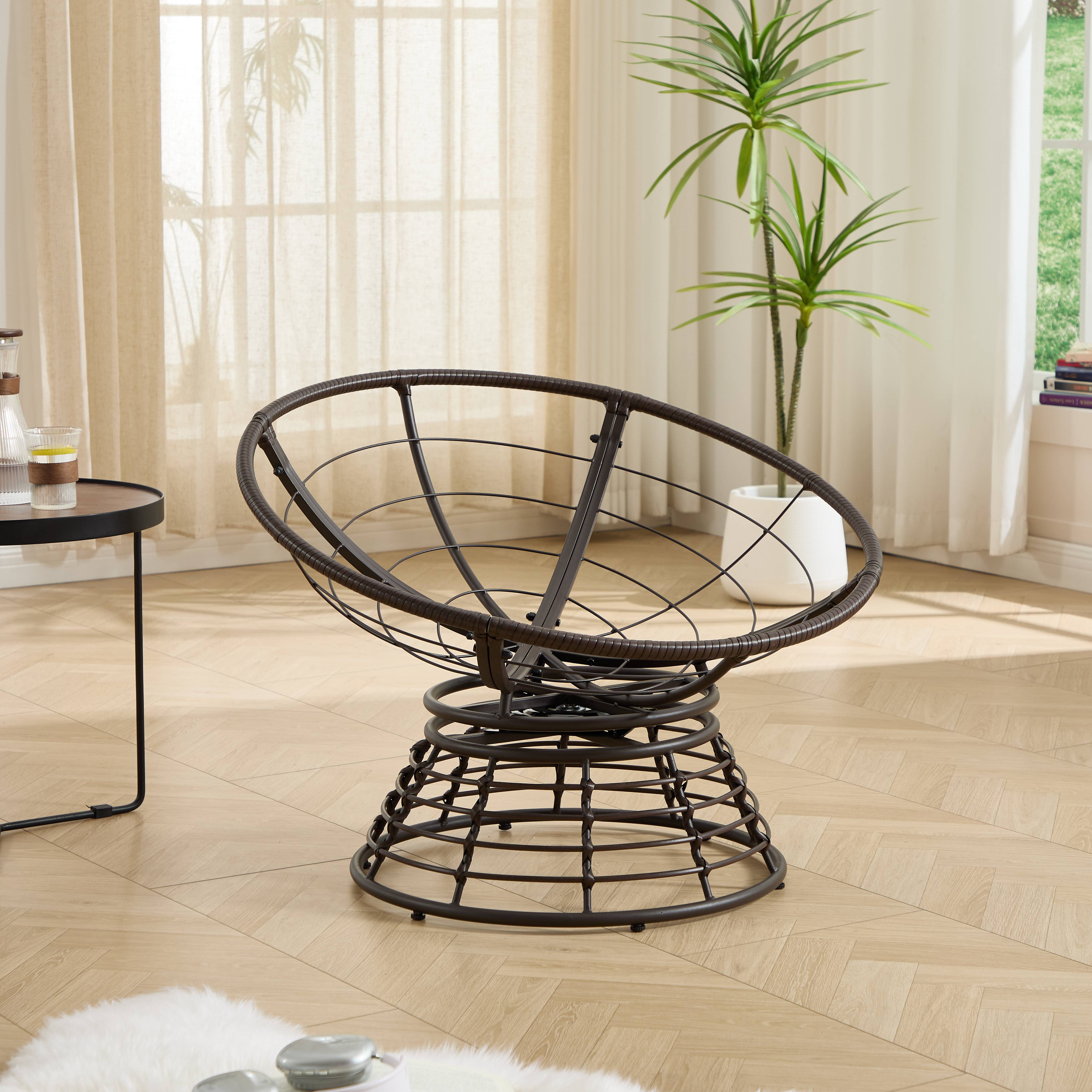 Fauteuil Papasan - GARVEE - Design ergonomique surdimensionné - Coussin 10 cm en coton PP doux - Jardin