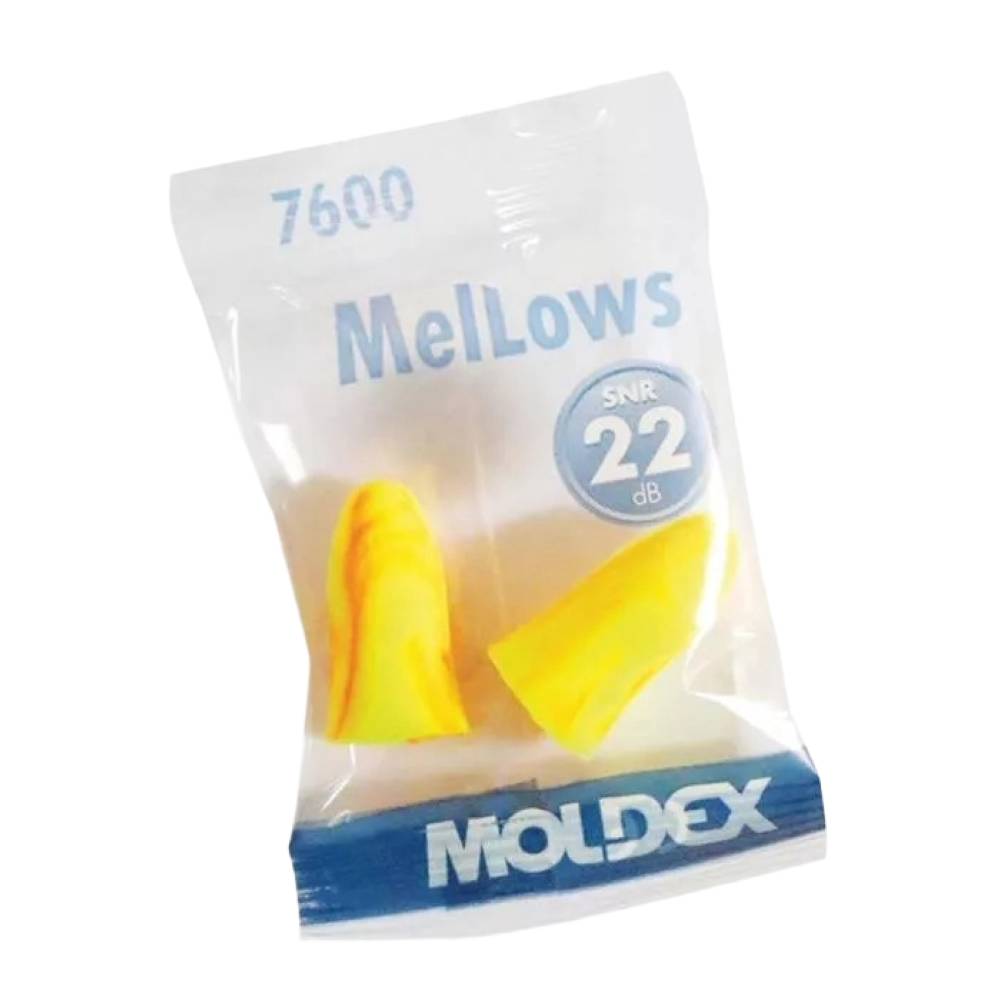 Bouchons d'oreilles antibruit en mousse jetables SNR 22 dB Moldex MelLows (Boîte de 200 paires) Jaune Unique - Image 2
