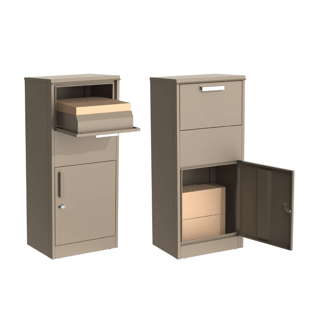 Couleurs du monde - Boîte aux lettres taupe avec espace colis – structure galvanisée résistante pour maison et jardin - Image 2