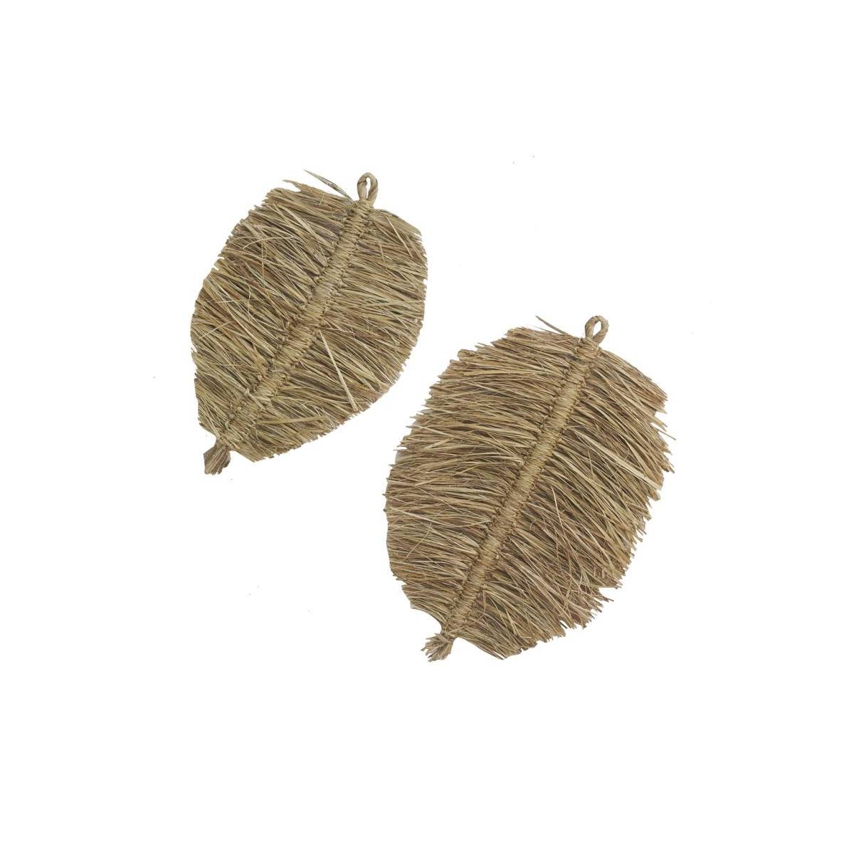 Aubry Gaspard - Décorations murales en jute naturel Feuille (lot de 2) - Image 1